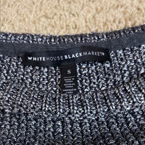 White House Black Market Metallic Gray Sweater - Picture 2 of 5